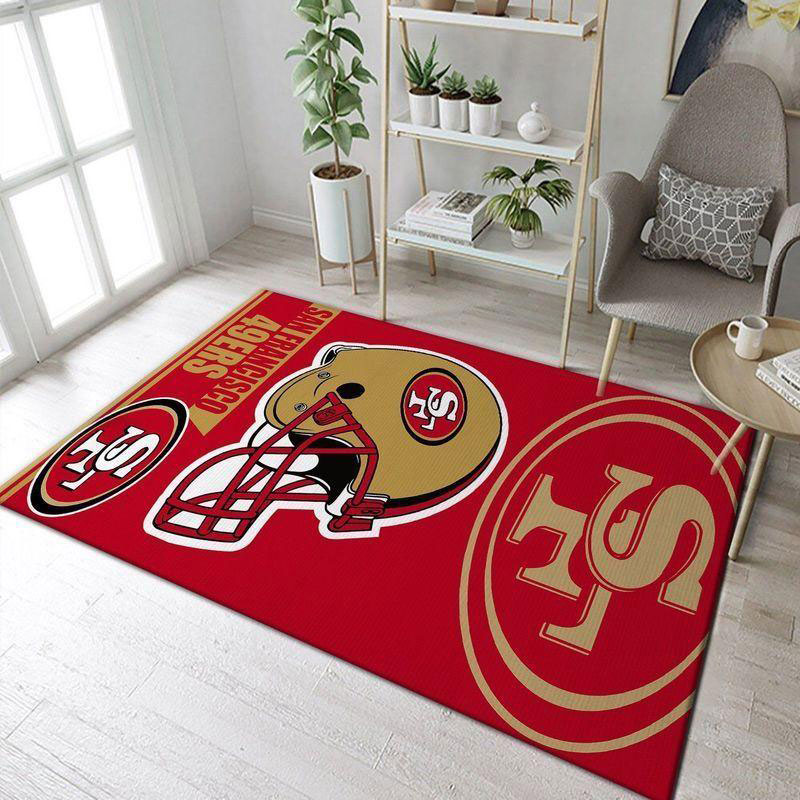 San Francisco 49ers Area Rug NFL Area Rug Bedroom Area Rug Indoor Outdoor Rug Rectangle Carpet