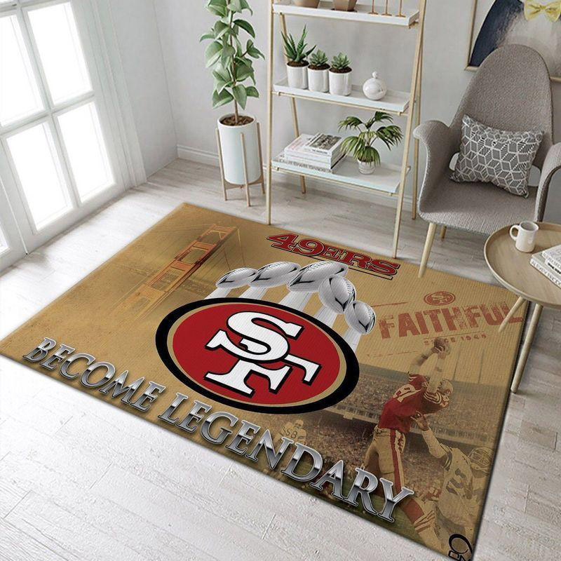 San Francisco 49ers Rug NFL Area Rug Dining Room Rug Outdoor Rugs Rectangle Carpet