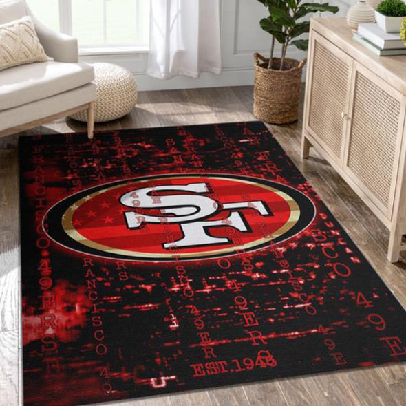 San Francisco 49ers Area Rug NFL Area Rug Dining Room Rugs Indoor Outdoor Rug Rectangle Carpet