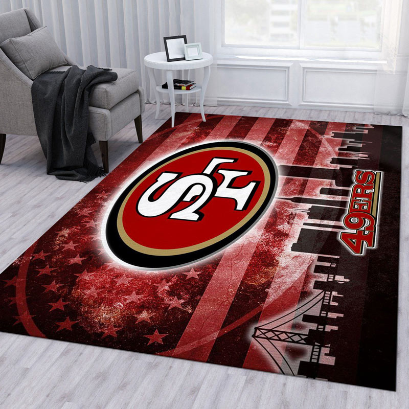 San Francisco 49ers Area Rug NFL Area Rug Bathroom Rugs Outdoor Rug Rectangle Carpet