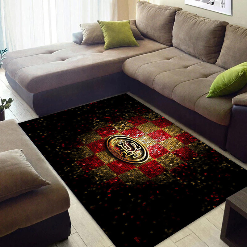 San Francisco 49ers Area Rug NFL Area Rug Dining Room Rugs Outdoor Rug Rectangle Carpet
