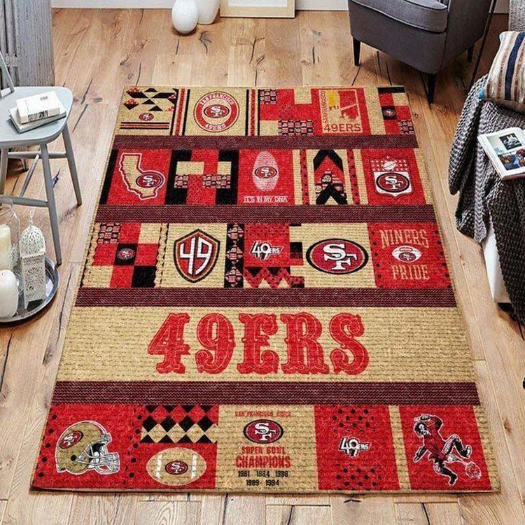 San Francisco 49ers Area Rug NFL Area Rug Dining Room Rug Outdoor Rugs Rectangle Carpet