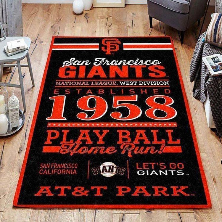 San Francisco Giants Area Rug MLB Area Rug Living Room Area Rug Indoor Outdoor Rugs Rectangle Carpet