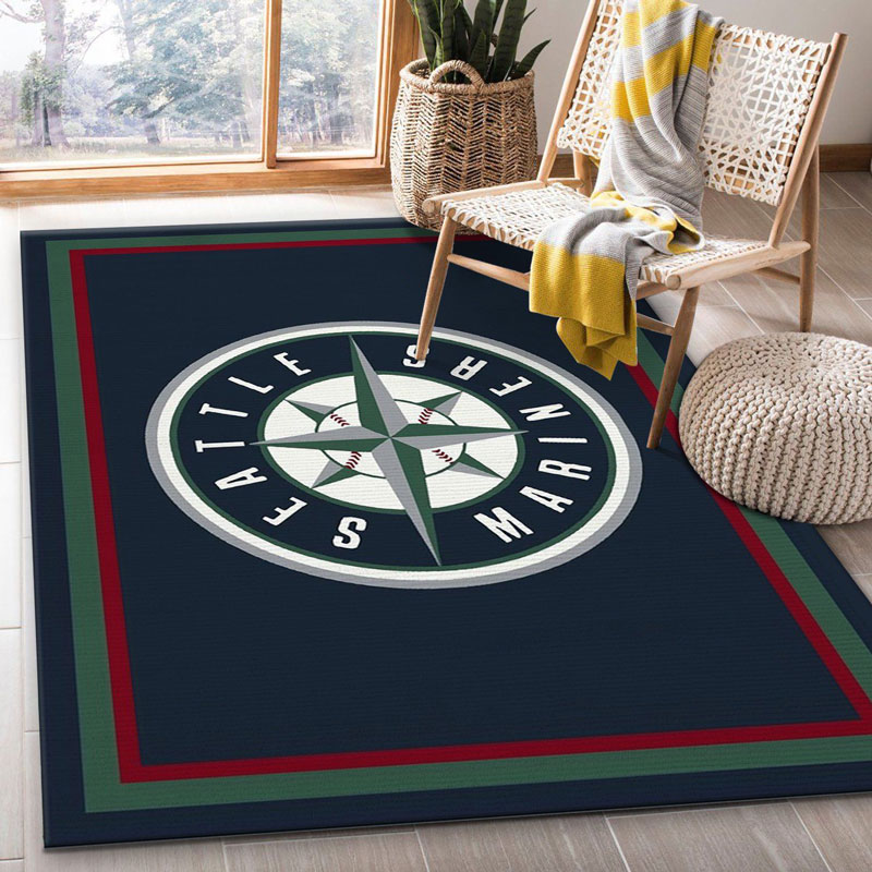 Seattle Mariners Area Rug MLB Area Rug Living Room Rug Indoor Outdoor Rug Rectangle Carpet