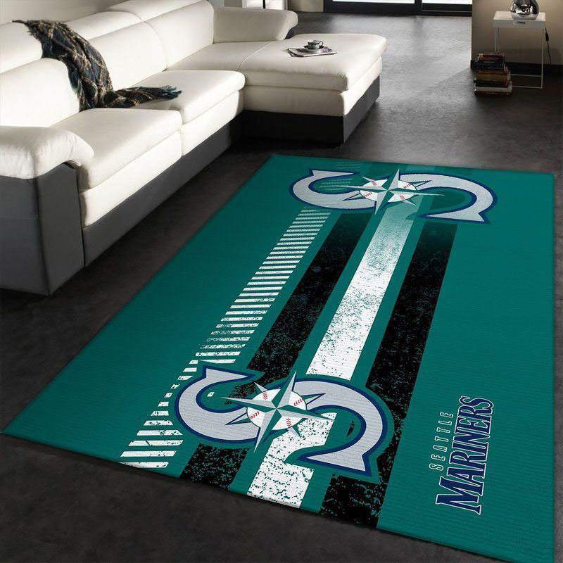 Seattle Mariners Area Rug MLB Area Rug Kitchen Rug Indoor Outdoor Rugs Rectangle Carpet