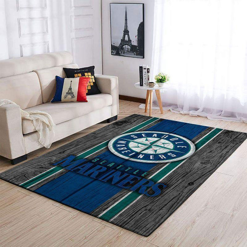 Seattle Mariners Rug MLB Area Rug Living Room Area Rug Outdoor Rug Rectangle Carpet