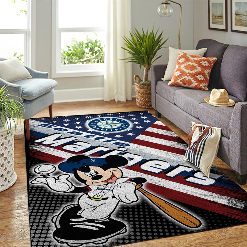 Seattle Mariners Rug MLB Area Rug Living Room Area Rug Outdoor Rugs Rectangle Carpet