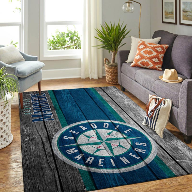 Seattle Mariners Rug MLB Area Rug Living Room Rug Indoor Outdoor Rugs Rectangle Carpet