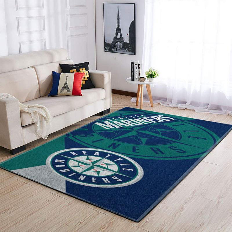 Seattle Mariners Area Rug MLB Area Rug Living Room Rug Indoor Rugs Rectangle Carpet