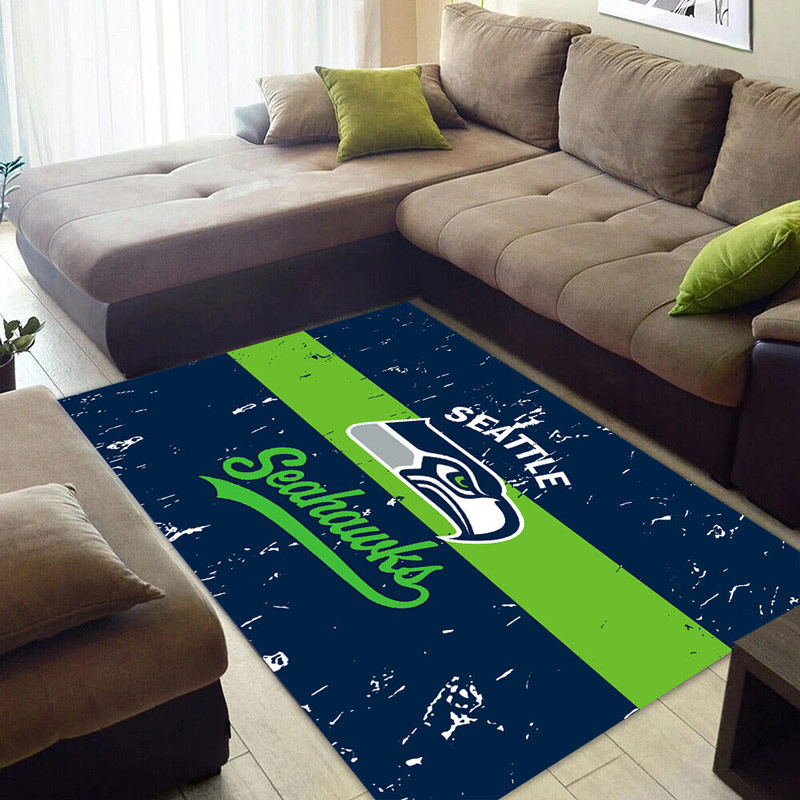 Seattle Seahawks Rug NFL Area Rug Living Room Area Rug Indoor Rug Rectangle Carpet