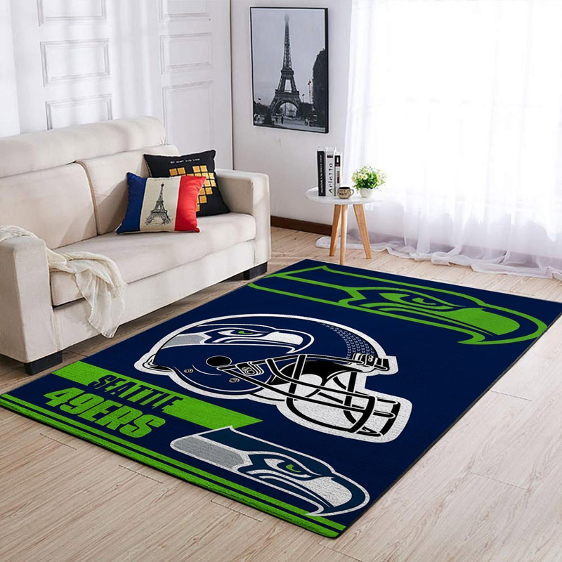 Seattle Seahawks Rug NFL Area Rug Dining Room Rugs Indoor Outdoor Rug Rectangle Carpet