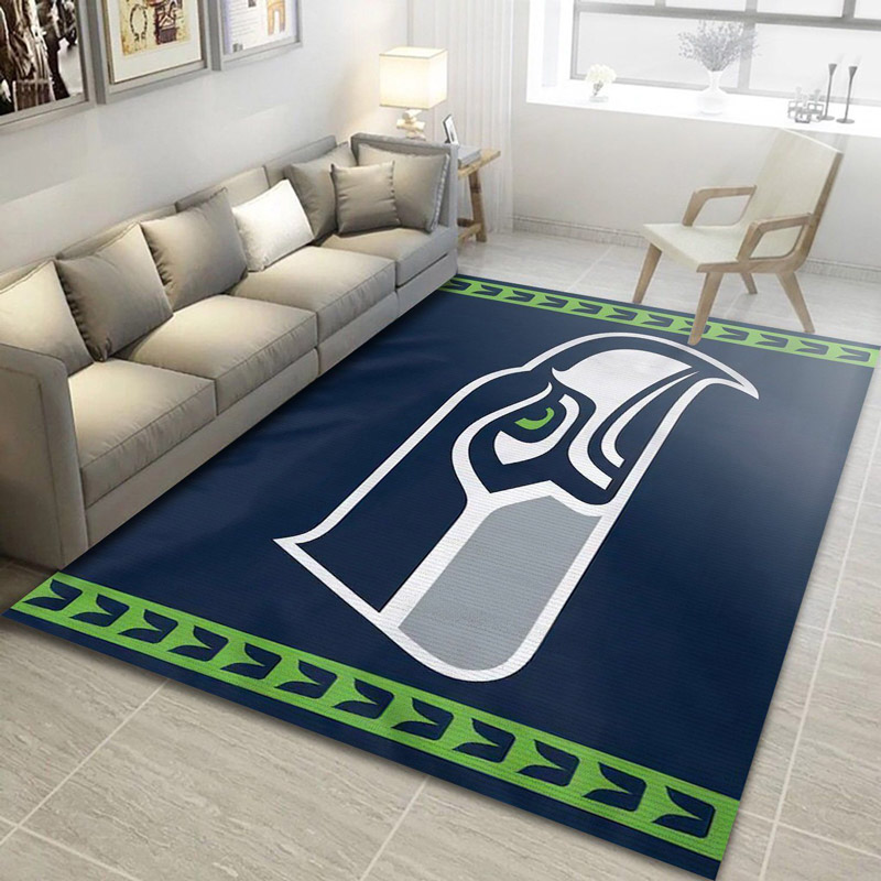 Seattle Seahawks Area Rug NFL Area Rug Dining Room Rugs Indoor Rug Rectangle Carpet