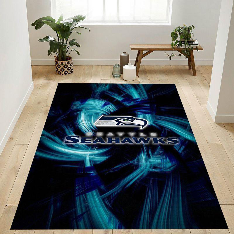 Seattle Seahawks Area Rug NFL Area Rug Living Room Rug Indoor Outdoor Rug Rectangle Carpet