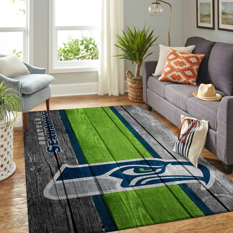 Seattle Seahawks Rug NFL Area Rug Kitchen Rug Indoor Outdoor Rugs Rectangle Carpet