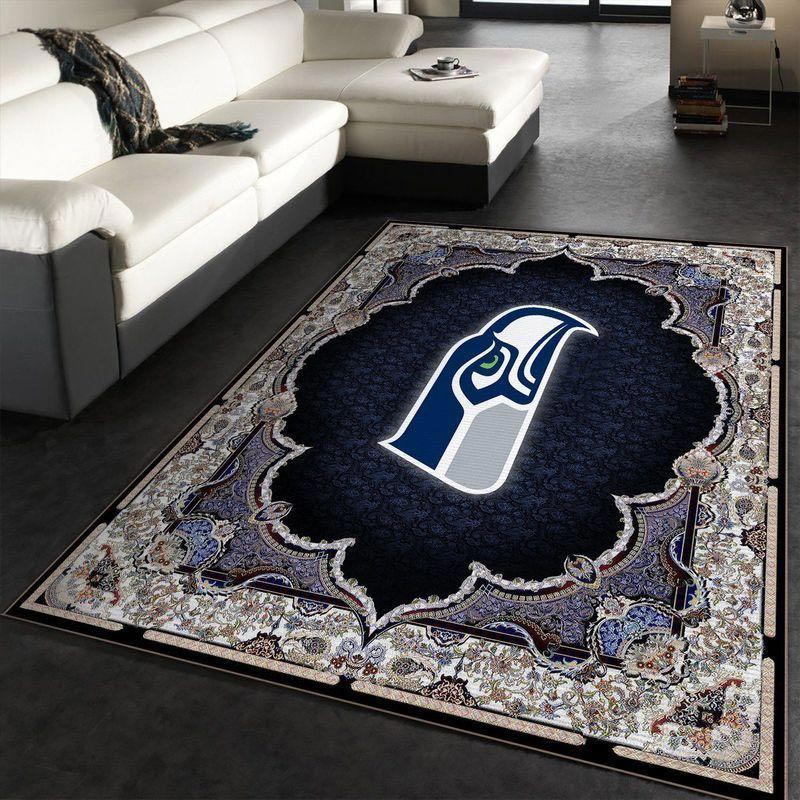 Seattle Seahawks Rug NFL Area Rug Dining Room Rug Indoor Outdoor Rugs Rectangle Carpet