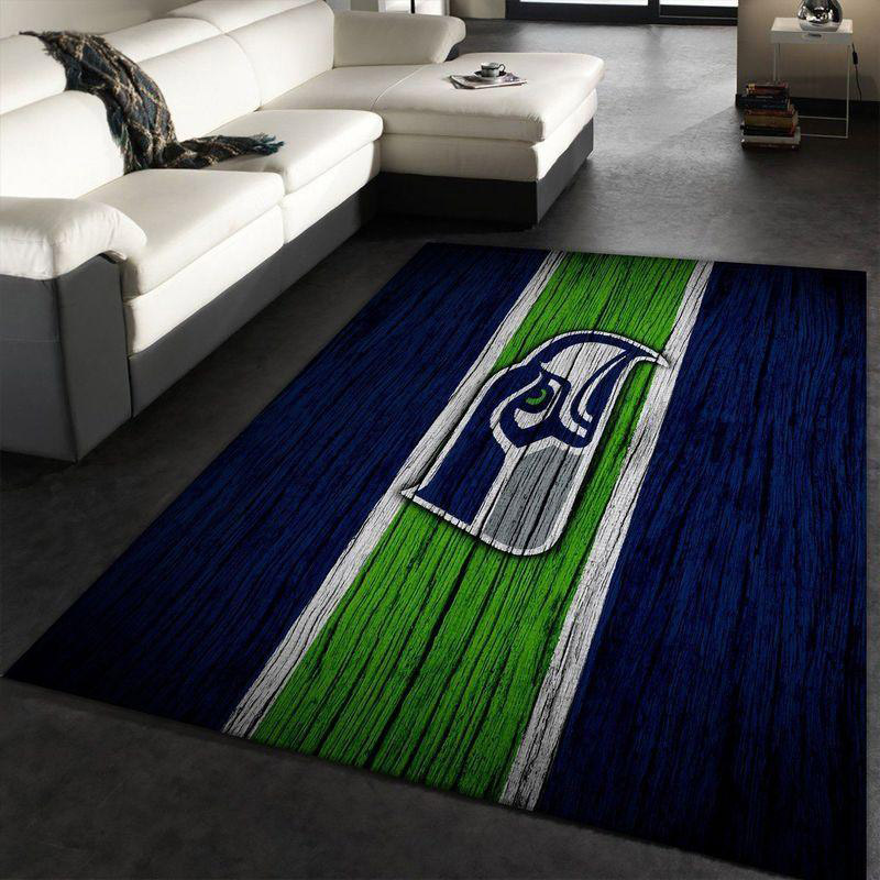 Seattle Seahawks Area Rug NFL Area Rug Living Room Rug Indoor Outdoor Rug Rectangle Carpet