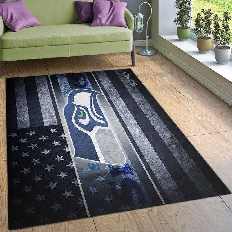 Seattle Seahawks Area Rug NFL Area Rug Living Room Rug Indoor Outdoor Rug Rectangle Carpet