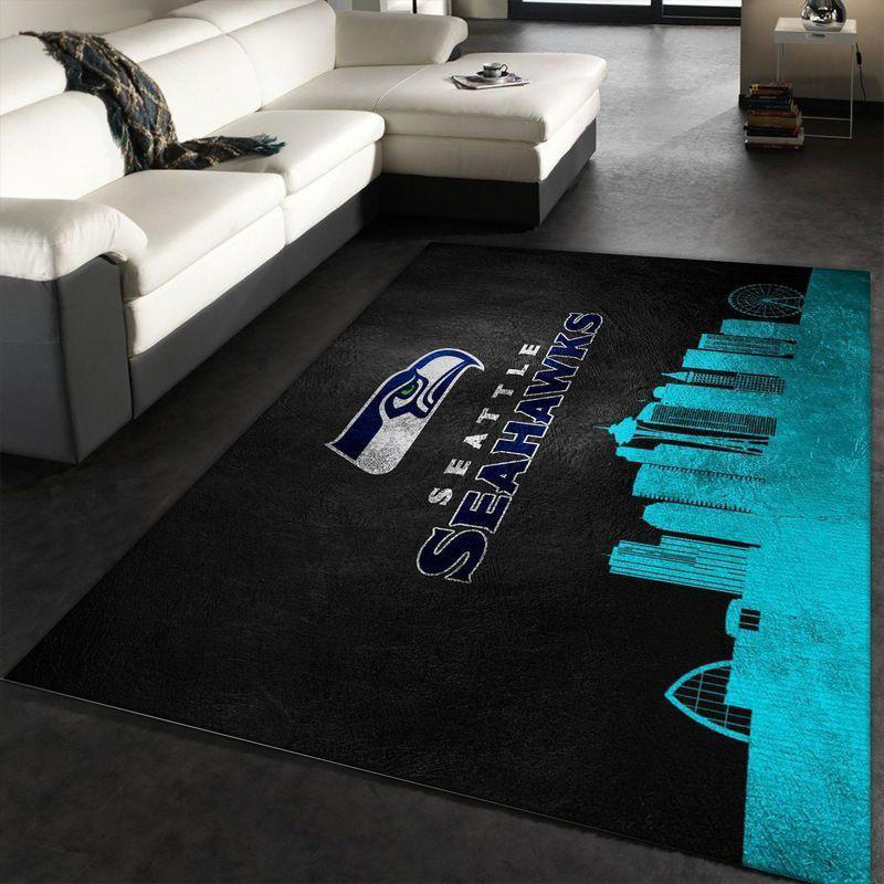 Seattle Seahawks Area Rug NFL Area Rug Living Room Rug Outdoor Rugs Rectangle Carpet