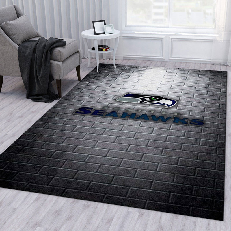 Seattle Seahawks Area Rug NFL Area Rug Dining Room Rugs Indoor Outdoor Rugs Rectangle Carpet