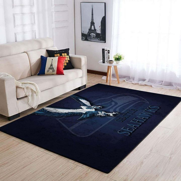 Seattle Seahawks Area Rug NFL Area Rug Dining Room Rug Indoor Outdoor Rugs Rectangle Carpet