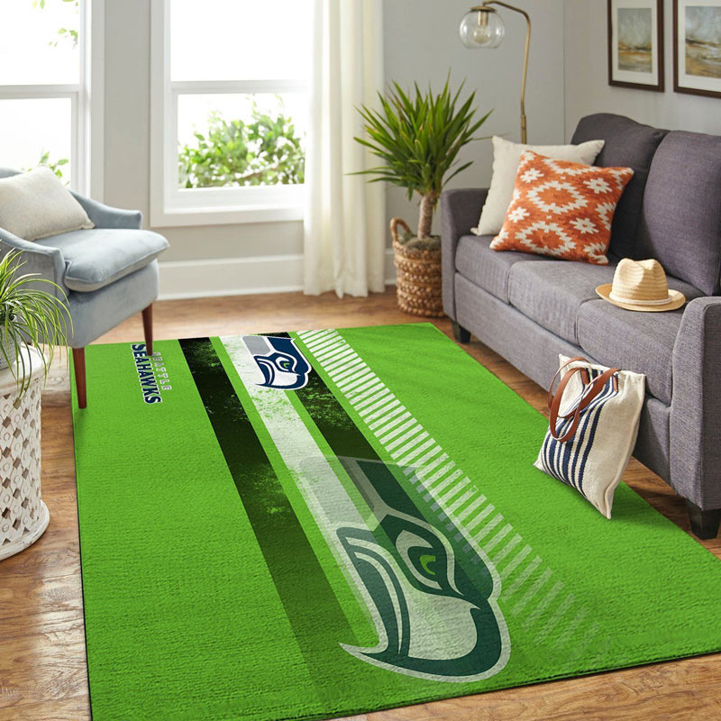 Seattle Seahawks Area Rug NFL Area Rug Dining Room Rugs Indoor Rug Rectangle Carpet