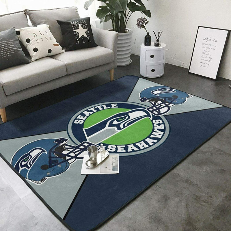 Seattle Seahawks Area Rug NFL Area Rug Bedroom Area Rug Indoor Outdoor Rug Rectangle Carpet
