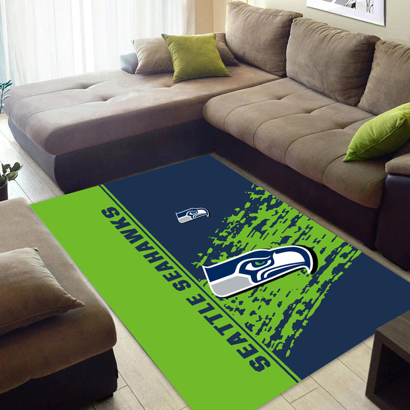 Seattle Seahawks Area Rug NFL Area Rug Living Room Rug Outdoor Rug Rectangle Carpet