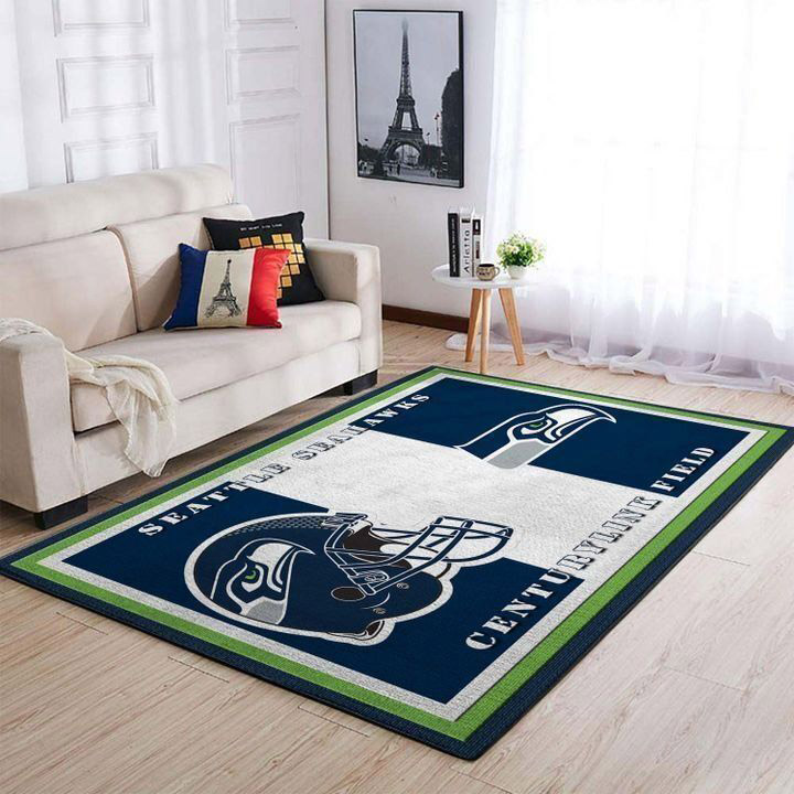 Seattle Seahawks Area Rug NFL Area Rug Bedroom Rug Indoor Outdoor Rug Rectangle Carpet