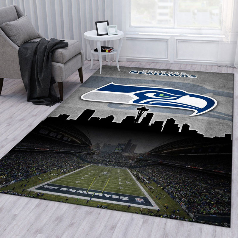 Seattle Seahawks Rug NFL Area Rug Dining Room Rug Outdoor Rugs Rectangle Carpet