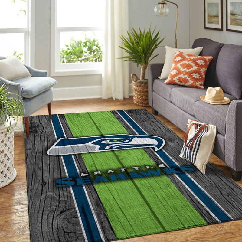 Seattle Seahawks Area Rug NFL Area Rug Kitchen Rug Indoor Outdoor Rugs Rectangle Carpet