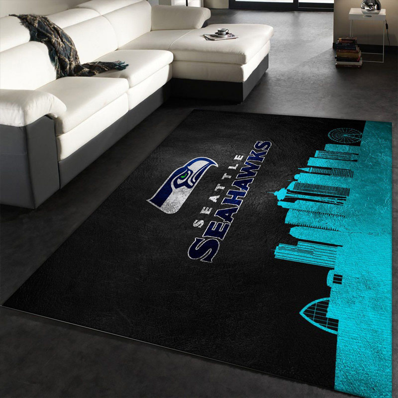 Seattle Seahawks Area Rug NFL Area Rug Bathroom Rug Indoor Outdoor Rugs Rectangle Carpet