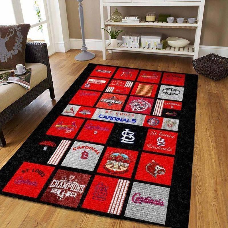 St Louis Cardinals Area Rug MLB Area Rug Living Room Rug Indoor Outdoor Rugs Rectangle Carpet