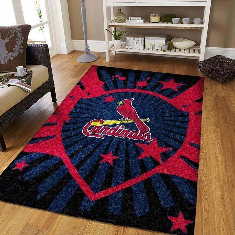 St Louis Cardinals Area Rug MLB Area Rug Bathroom Rug Indoor Outdoor Rugs Rectangle Carpet
