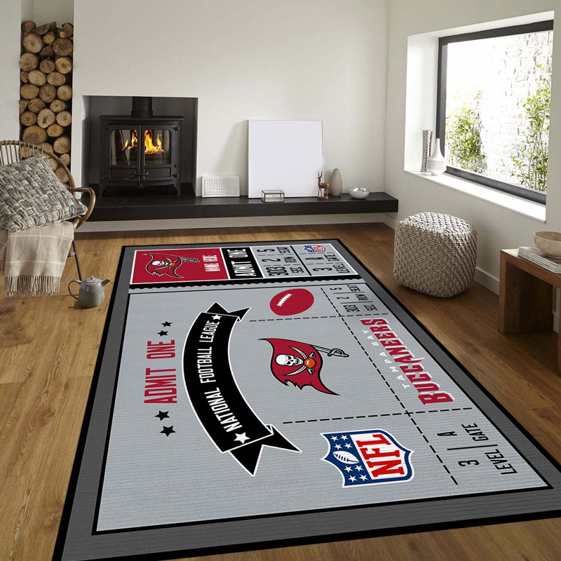 Tampa Bay Buccaneers Rug NFL Area Rug Bedroom Rug Indoor Outdoor Rug Rectangle Carpet