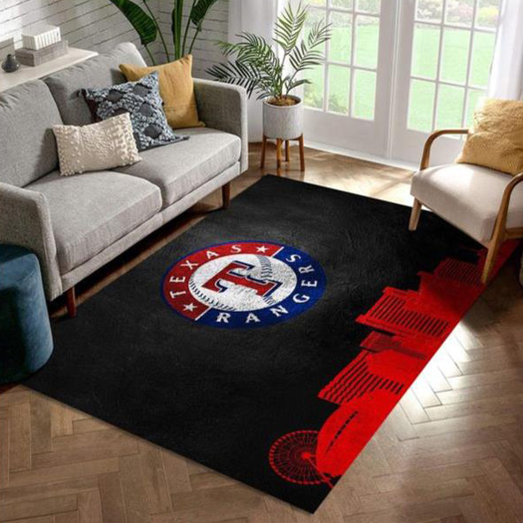 Texas Rangers Rug MLB Area Rug Bedroom Area Rug Outdoor Rug Rectangle Carpet