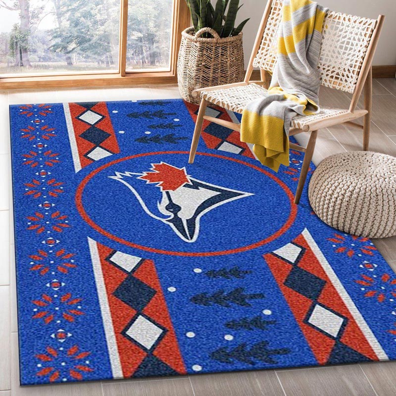 Toronto Blue Jays Area Rug MLB Area Rug Dining Room Rug Indoor Outdoor Rug Rectangle Carpet