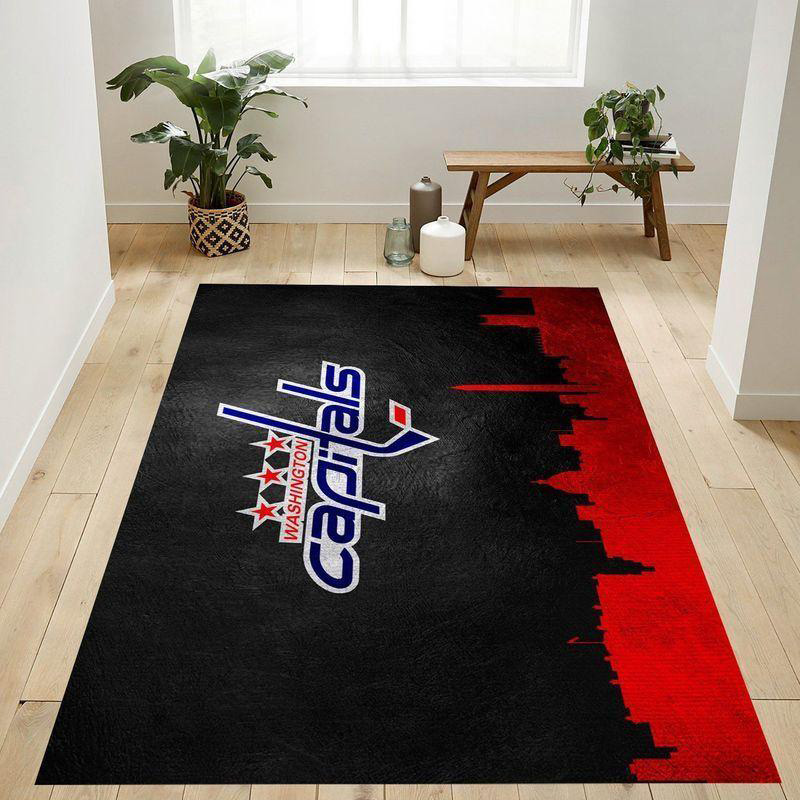 Washington Capitals Area Rug NHL Area Rug Bedroom Rug Indoor Outdoor Rug Rectangle Carpet